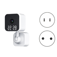 Tuya Wifi Camera With Digital Clock Indoor Home Security Night Vision Video Surveillance Wireless Motion Camera