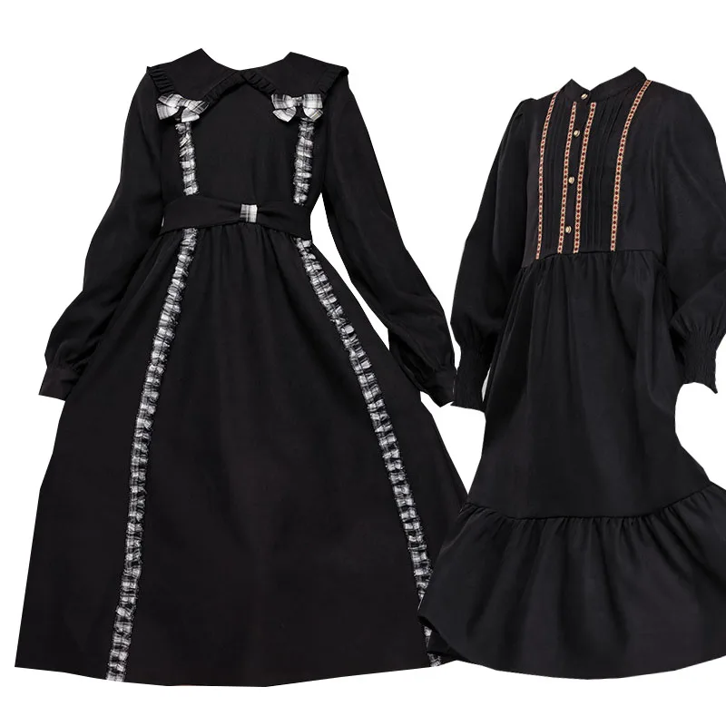 

Corduroy Party Dresses For Kids New 2025 Fall Winter Dress Girls Long Sleeve Black Red Teens Child Clothing Solid Color