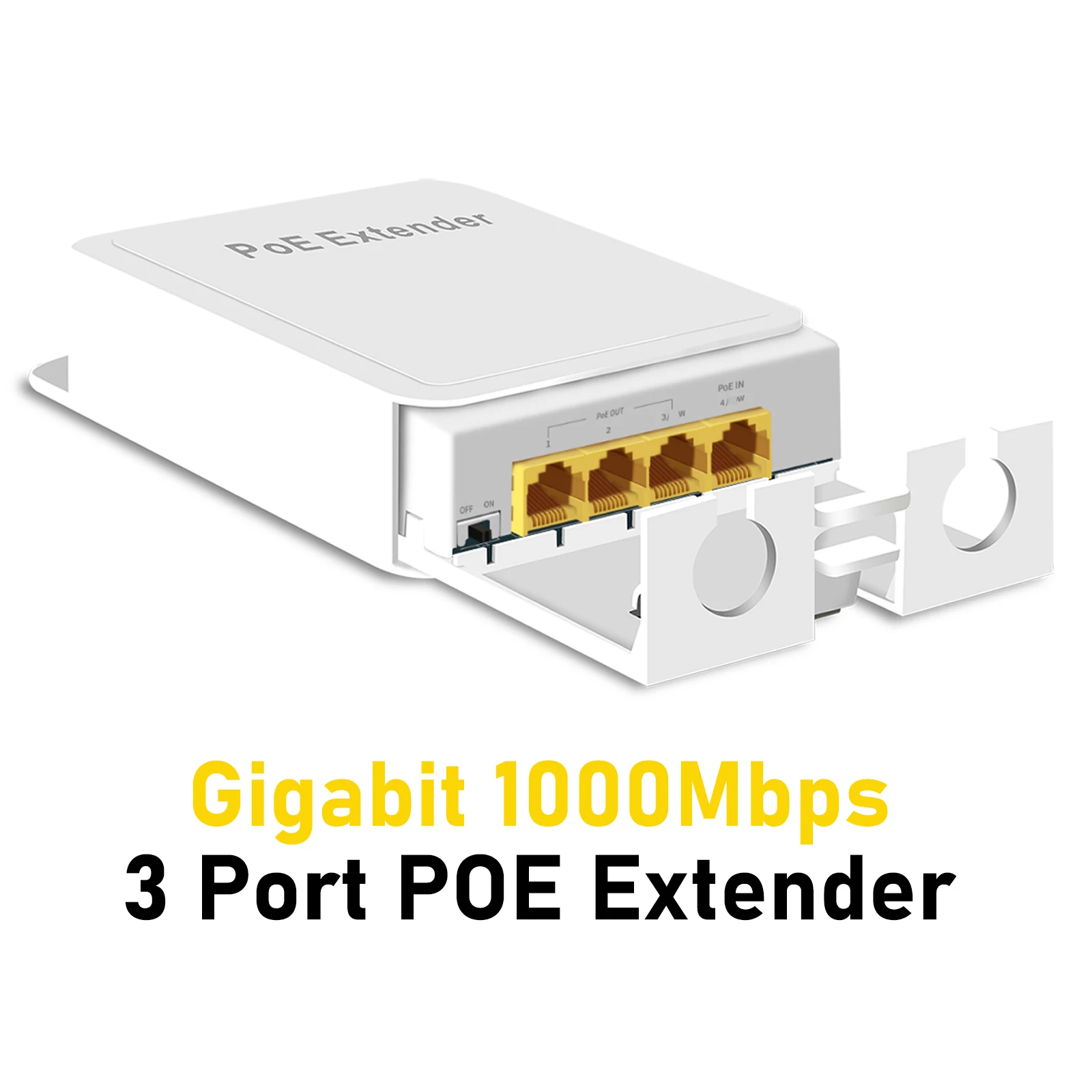 Gadinan With 1000Mbps 3-Port PoE Repeater For Outdoor Power and Data Transmission 1 in 3 Out PoE Gigabit Extender Waterproof