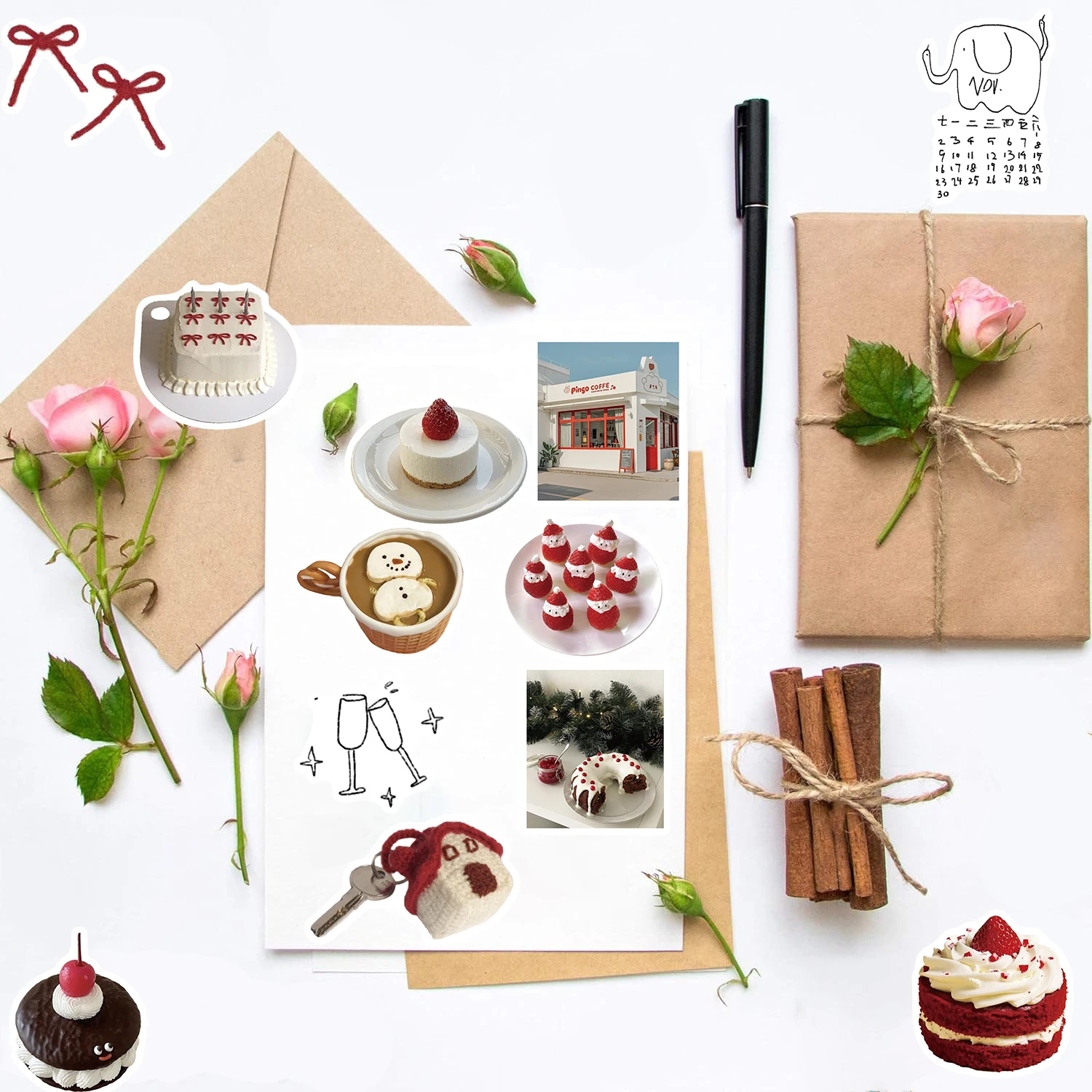 50PCS Winter Cream Breeze Sticker Notebook Scrapbook Phone Guitar Laptop Guitar Streetwear Supplies Harajuku Phone Stickers