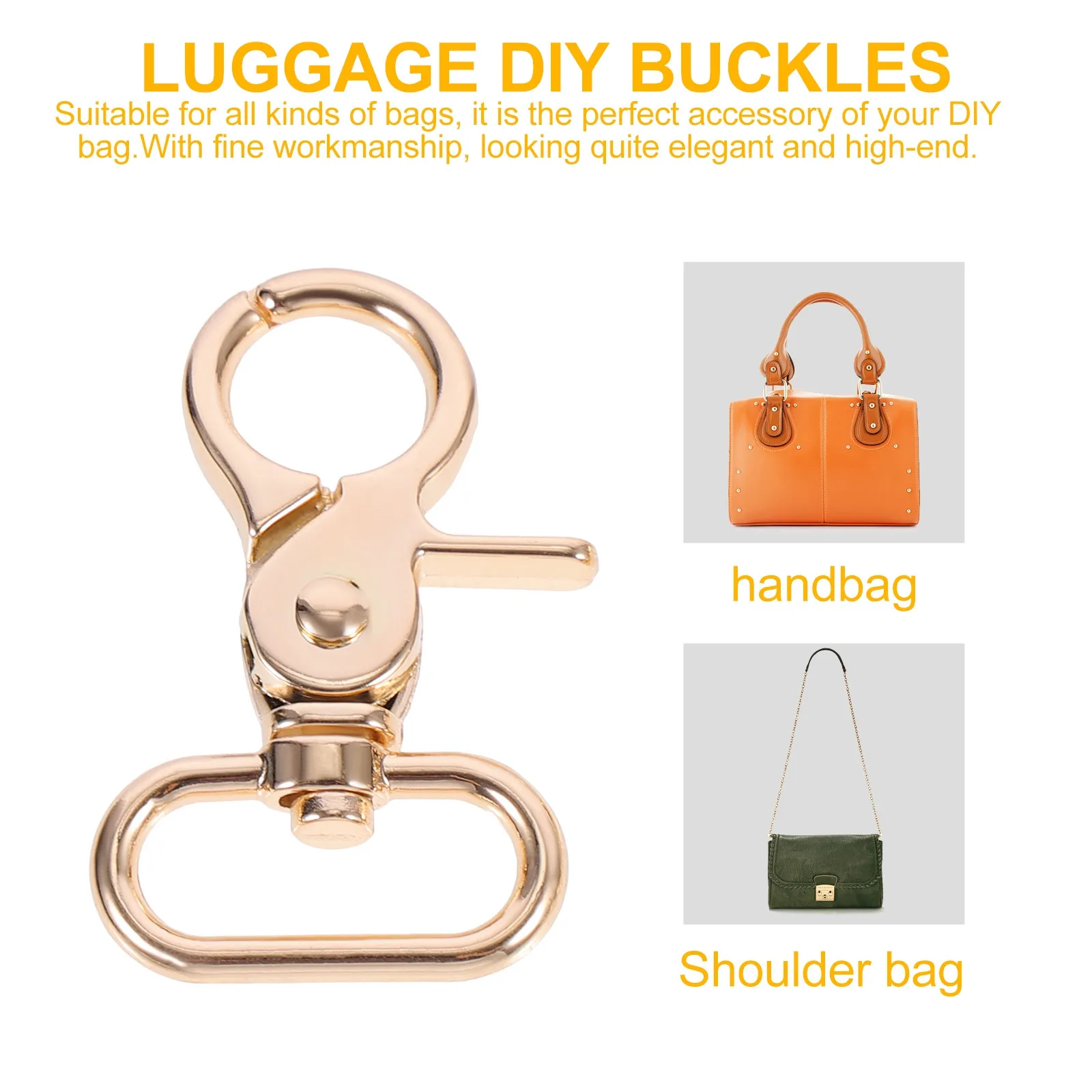 5Pcs Metal Lobster Clasps for Bags, Belts, Backpacks, Keychains, Dog Collars & DIY Craft Projects