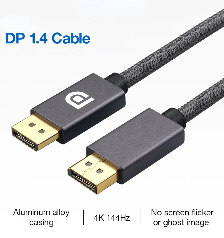 Braided DisplayPort To Display Port V1.4 Cable E-sports DP1.4 Cable Cord (8K@60Hz 4K@144Hz 1080P@240Hz) Laptop TV Gaming Monitor