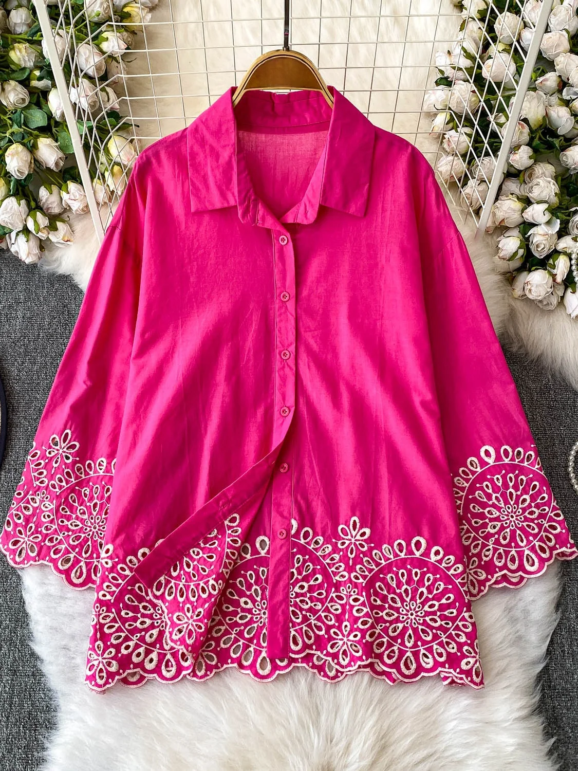 المرأة طويلة Sve هوك زهرة الجوف خارج الحماية من الشمس irt عارضة فضفاض التخسيس أعلى الكورية Sle تخفيف Faion