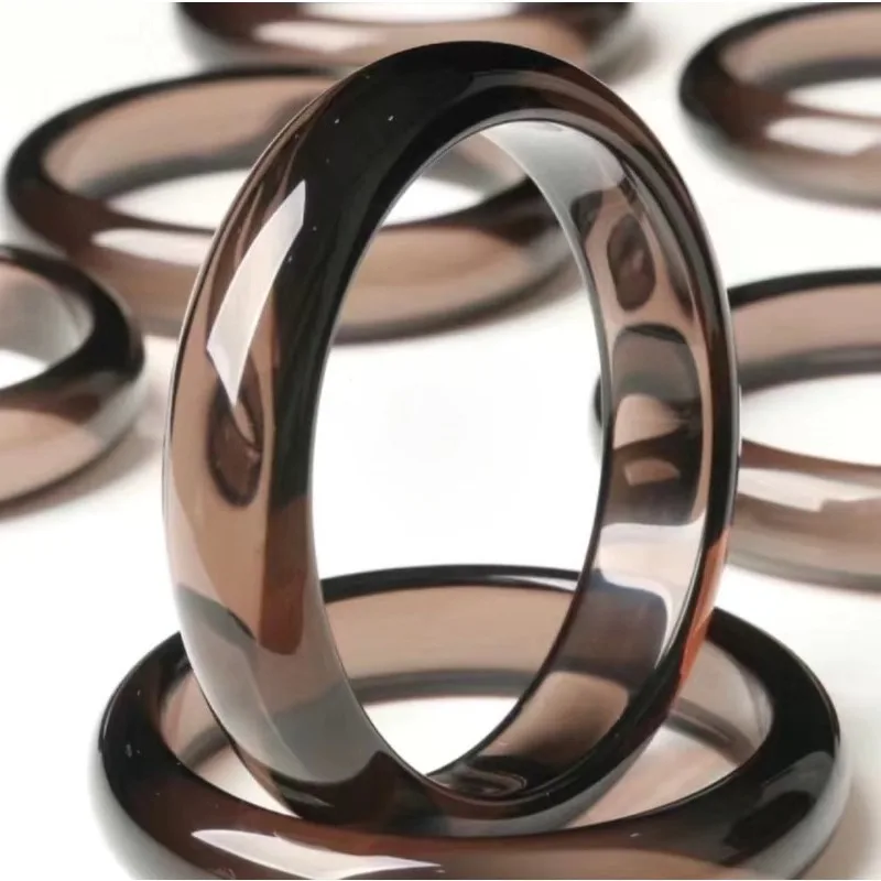 

Браслет-клеш из натурального ледяного черного цвета, прозрачный нефритовый браслет с плоской планкой High Ice