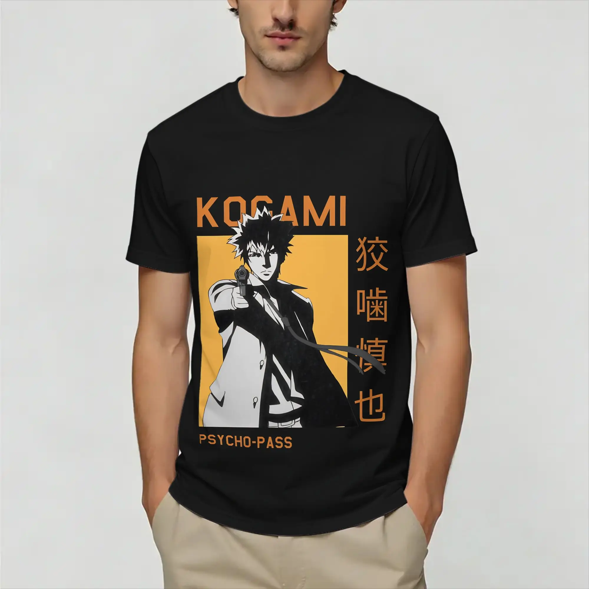 Psycho-Pass  T Shirt Summer  Harajuku T Shirts Couple Pure Cotton Round Neck Plus Size Top Tees Short Sleeve Vintage Tshirt