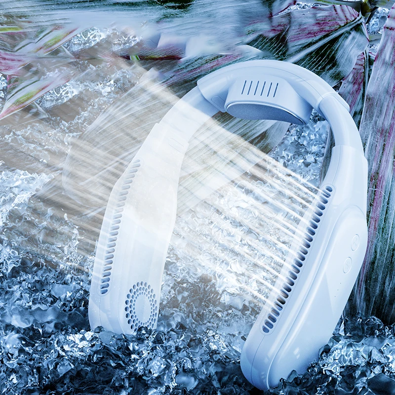 พัดลมคอเครื่องปรับอากาศ kipas angin Portable ชาร์จไฟได้ USB มินิระบายความร้อนแบบไร้ใบพัดเหมาะสำหรับใช้งานกลางแจ้ง