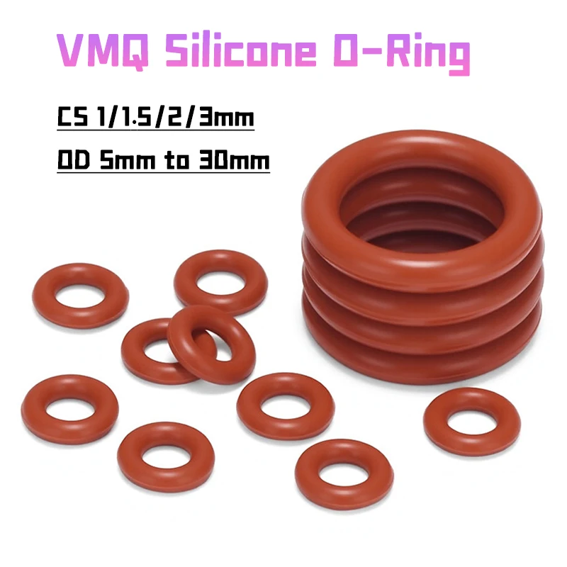 Peijian Vmq Silicone O-ring Cs 1/1.5/2/3mm Od 5mm To 30mm Food Grade 200℃ For Cup Lids, Coffee Maker, Brewing Fitting, Washer