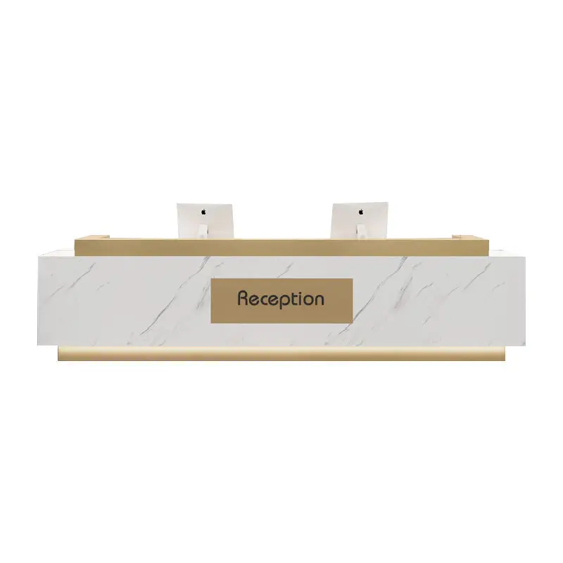 

custom.Reception Desk Glitter Reception Cash Counter Front Desk Marble Stone Reception Counter Checkout Counters