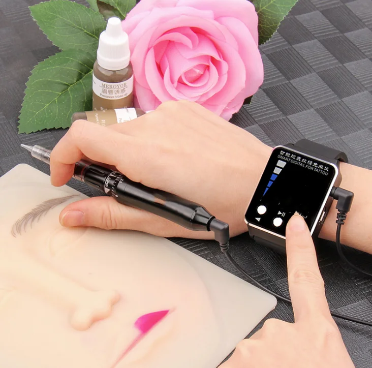 Permanent Makeup Tattoo Machine Pen, Microblading Tool for Eyebrow Eyeliner Lip with Cartridge