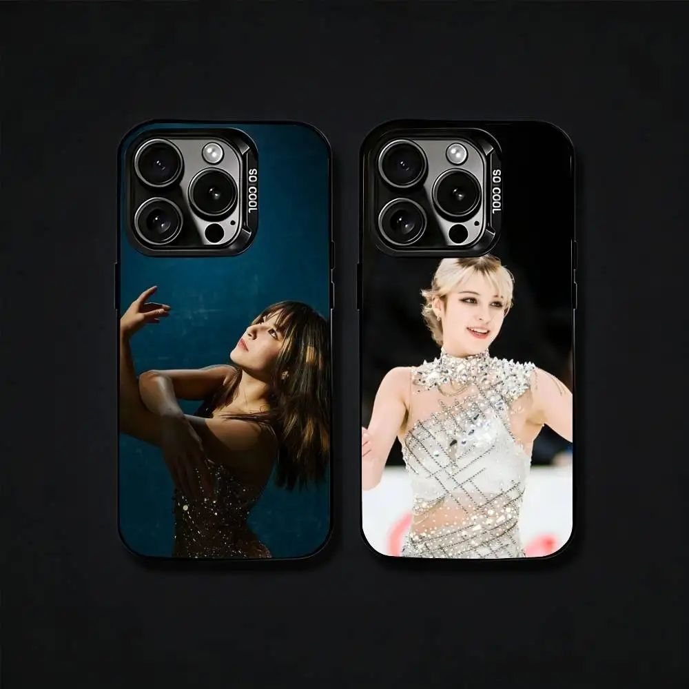 

figure skater A-Alysa Liu Phone Case For iPhone17, 16,15,14,13,12 Pro Max Black Candy Matte Shockproof Cover