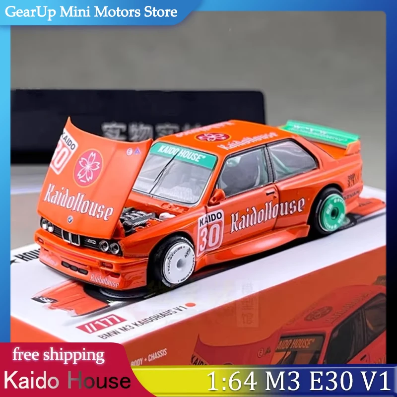 

MINI GT X Kaido House масштаб 1:64 BMW M3 E30 V1, литая под давлением модель автомобиля, оранжевый сплав, корпус с открывающимся капотом, коллекционная для любителей BMW