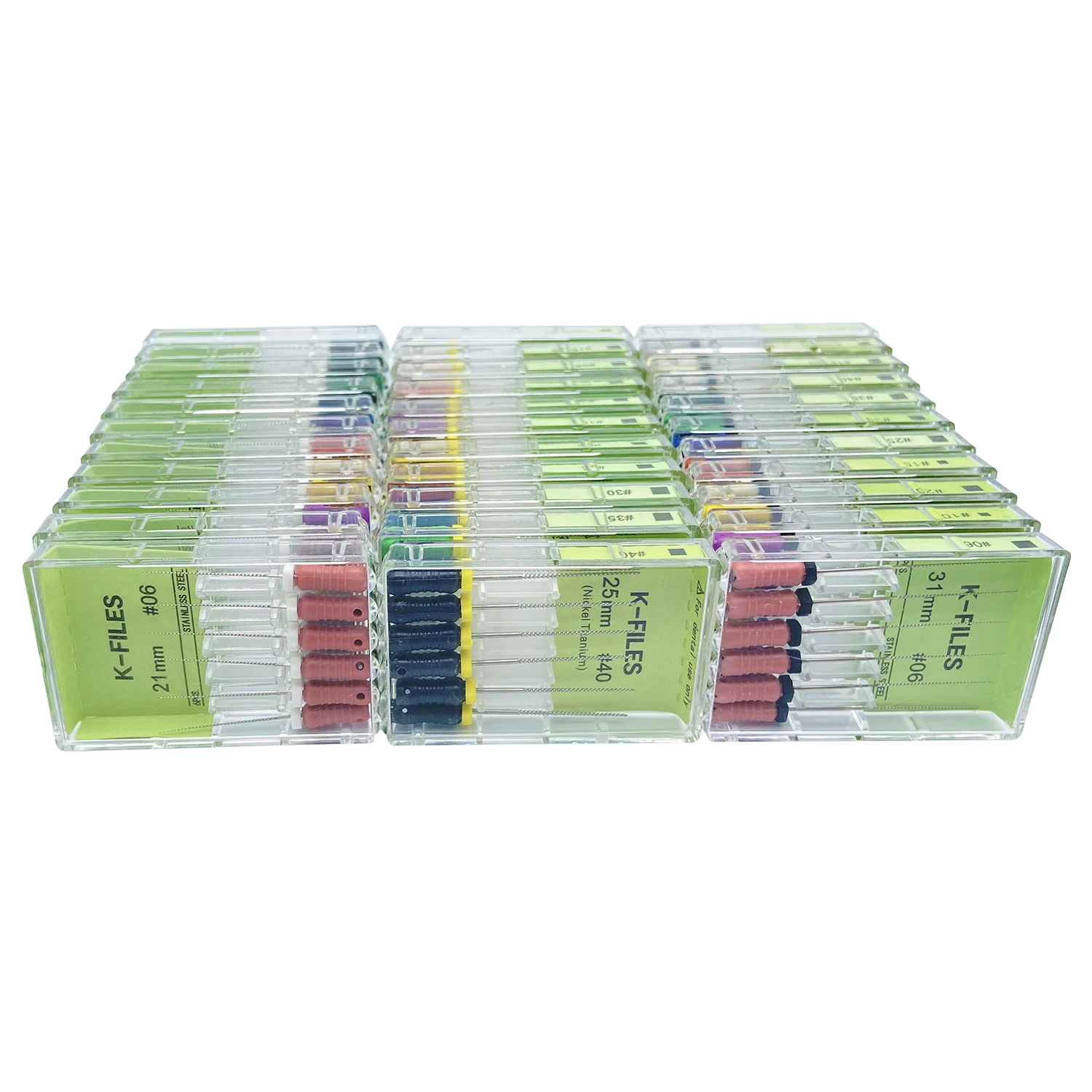 10Box/Pack Stainless Steel Dental Files K File 25mm 06#08#10#15#20#25#15-40# Endodontic Root Canal File Hand Use Dentist Tools