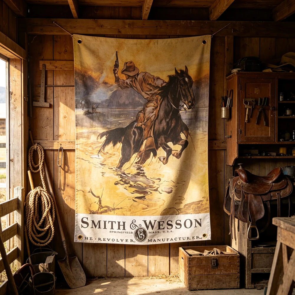 90x150cm Western Cowboy Flag Vintage Tapestry Garage Bedroom Dorm Decor Merch Birthday Gift Indoor Outdoor Decor
