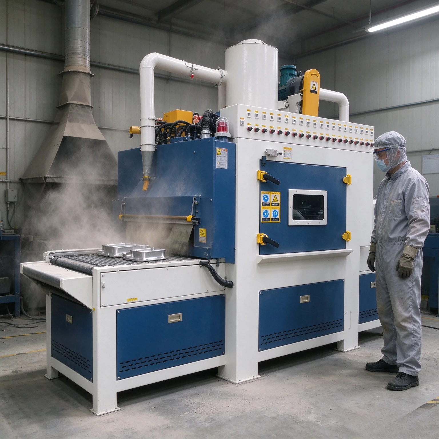 OEM Belt Conveyor Type Automatic Sand Blasting Machine Automatic Conveying Sandblaster Machine Customized