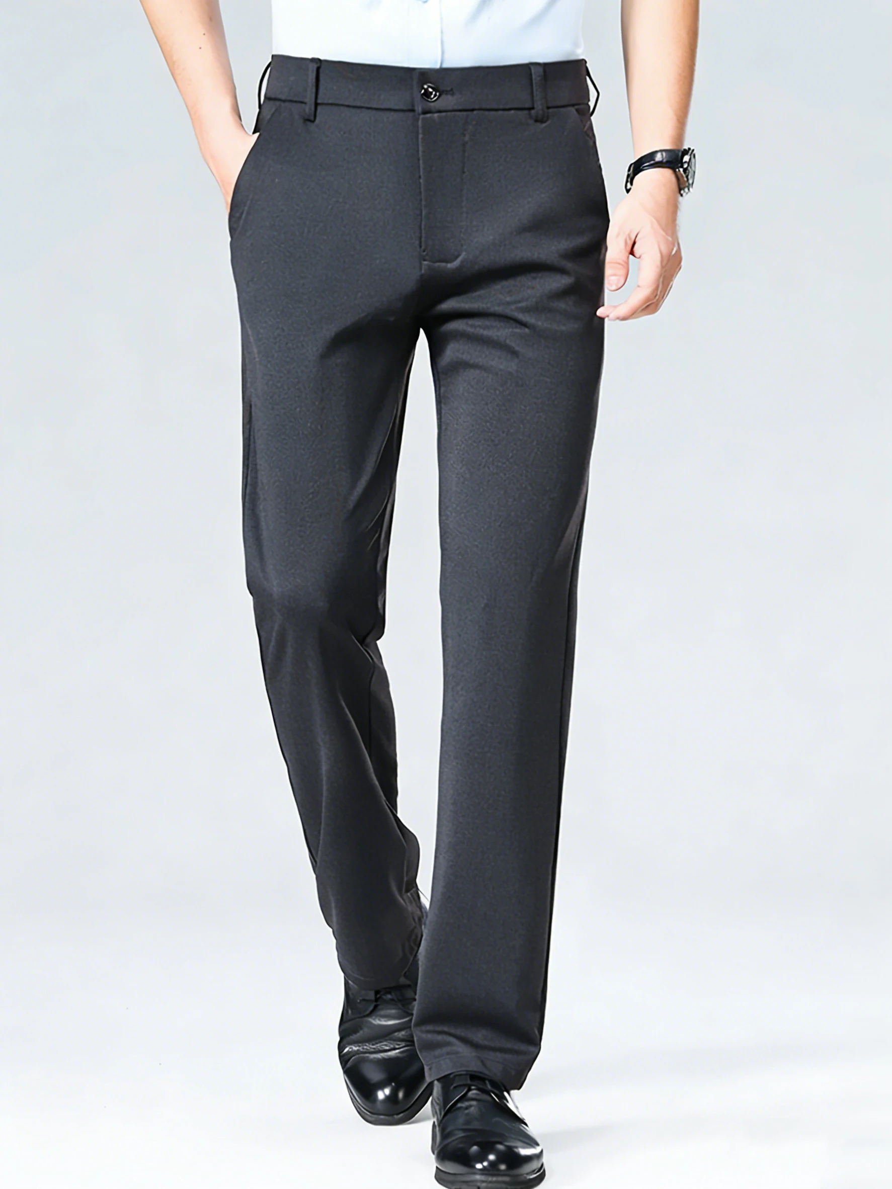 

Men's Four-Way Stretch Business Casual Pants - Spring/Autumn Elastic Comfort Formal Dress Trousers for Office & Daily Wear