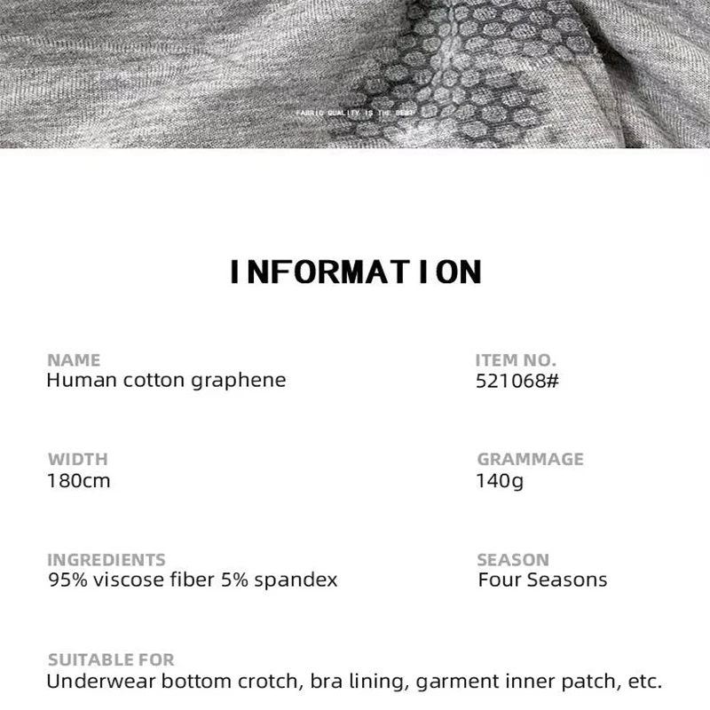 Graphene Functional Fabric Single-Sided Inner Sweat Cloth Moisture Absorbing Single Side Heat Emitting Lining Material