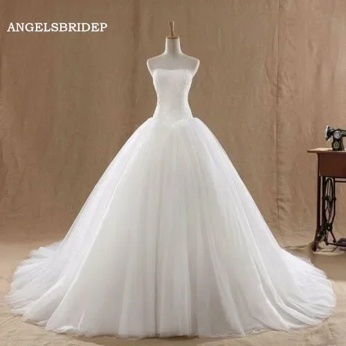 

Sweetheart Ball Gown Wedding Dresses Lace Bodice Vestido De Noiva Tulle Cheap Bride Dress Bridal Gowns