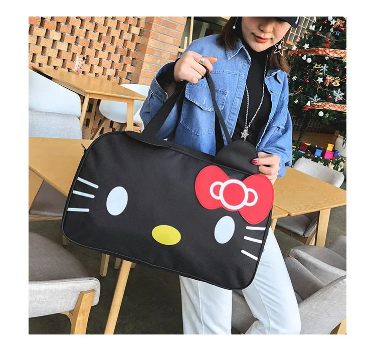 Hello Kitty travel bag waterproof large-capacity cute cartoon KT duffel bag female portable short-distance travel bag sports bag