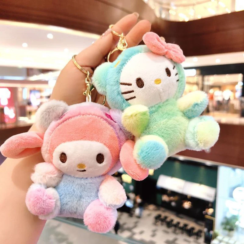 

Sanrio Cartoon Plush Toy Keychain Pendant Kawaii Plush Doll Key Ring Fashion Backpack Pendant Decoration Accessories Couple Gift