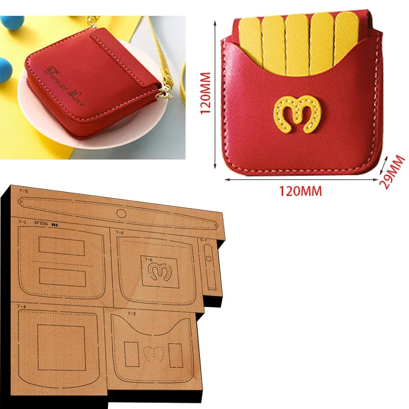 New Japan Steel Blade Wooden Die Wallet Leather Craft Punch Hand Tool Cut Knife Mould Fries in small change XF056