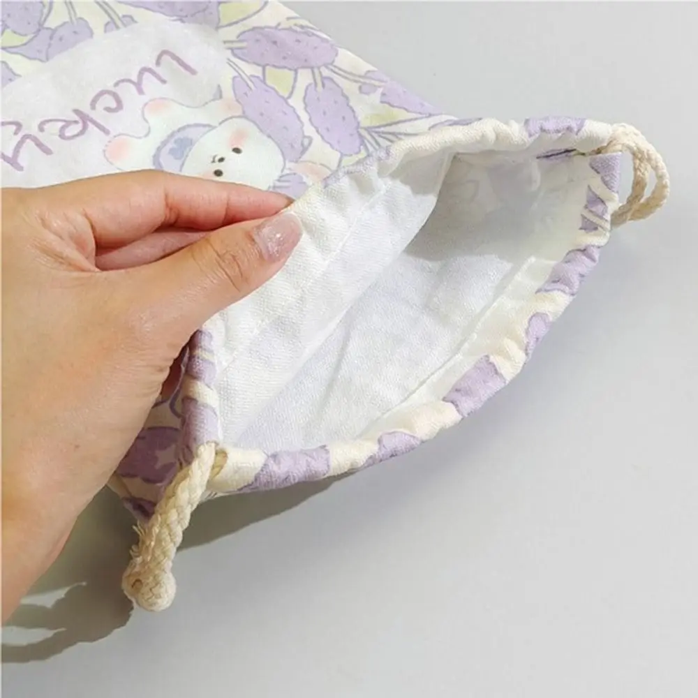 Large Capacity Hair Dryer Storage Bag Cartoon Rabbit Drawstring Hairdryer Bag Canvas Washable for Lefen Dyson for Hair Dryer