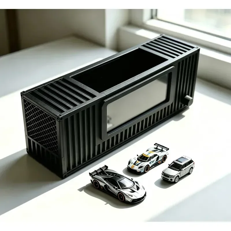 3D Printed Wind Tunnel Display Cabinet with C-type Water Mist LED Lights 1/64 1/43 Scale Model Cars Showcase