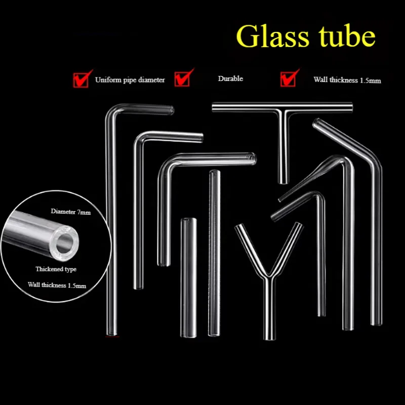 5PCS Glass catheter laboratory right angle 90 degrees 60 degrees 120 degrees sharp mouth elbow straight Y-shaped T-tube airway