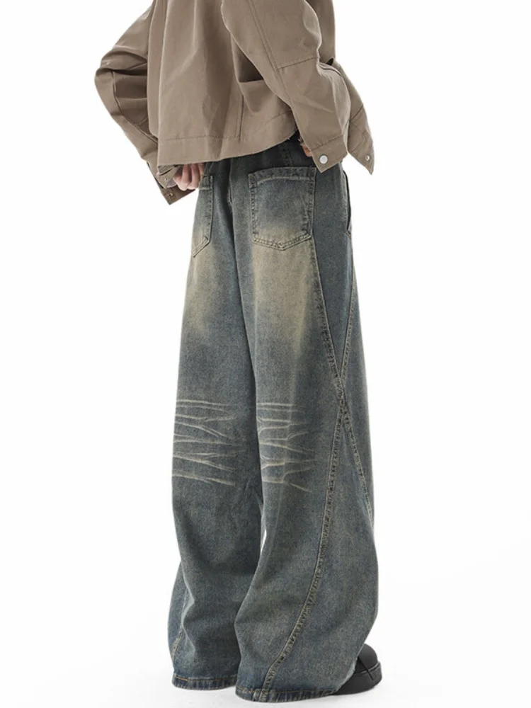

Loose Wide Leg Men's Jeans Knife Straight Leg Spring Autumn Wear Resistant Casual Classic American High Street Style