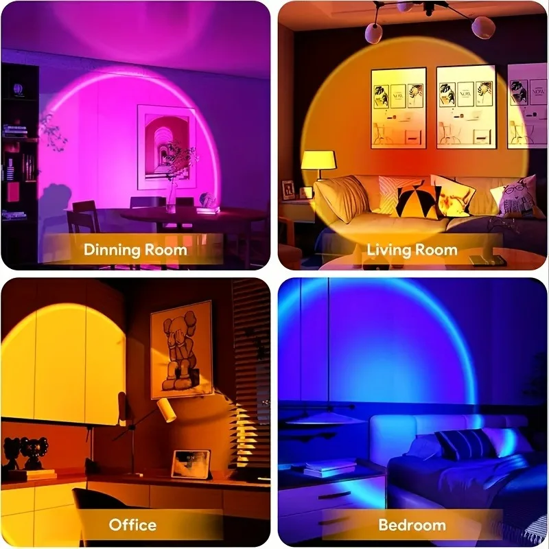 Sunset Light Projection LED Light with Remote Control, 16 Colors Night Light, RGB Lighted Sunrise Lights