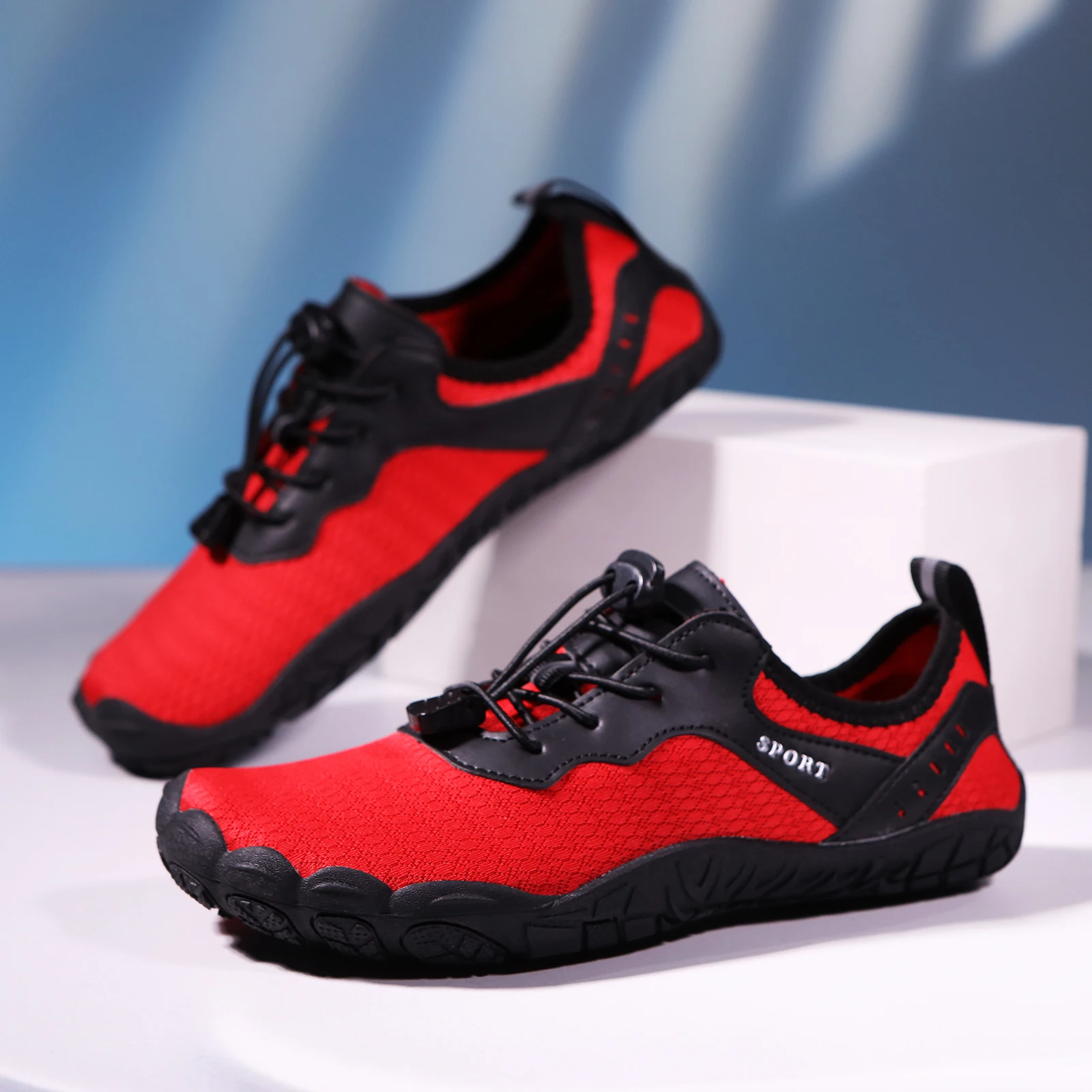 

Black Red Non Slip Barefoot Water Shoes Quick Dry Breathable Beach Surf Swim Outdoor Aqua Sports Socks