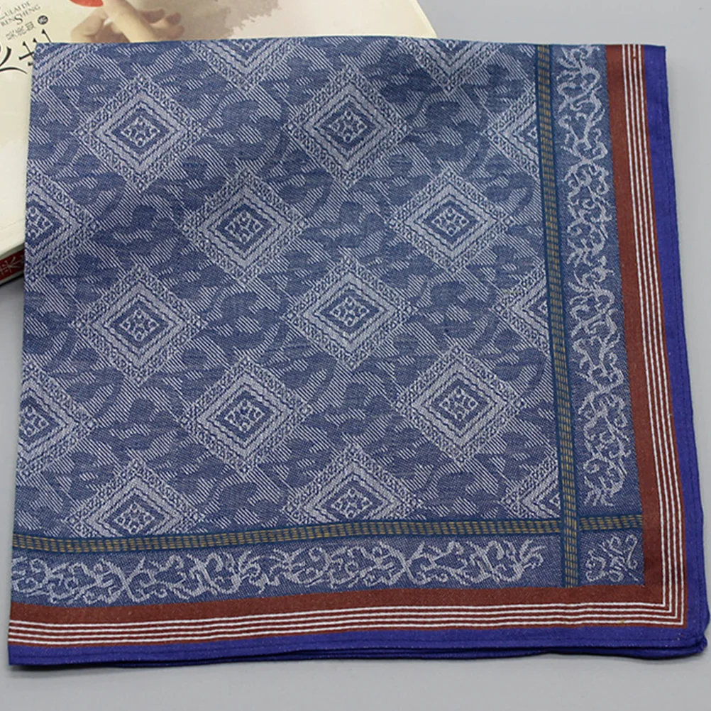 Men\'s Handkerchief Cotton Handkerchiefs for Women Royal Blue Bandana Soft Wedding Pocket Squares Man Tea Party