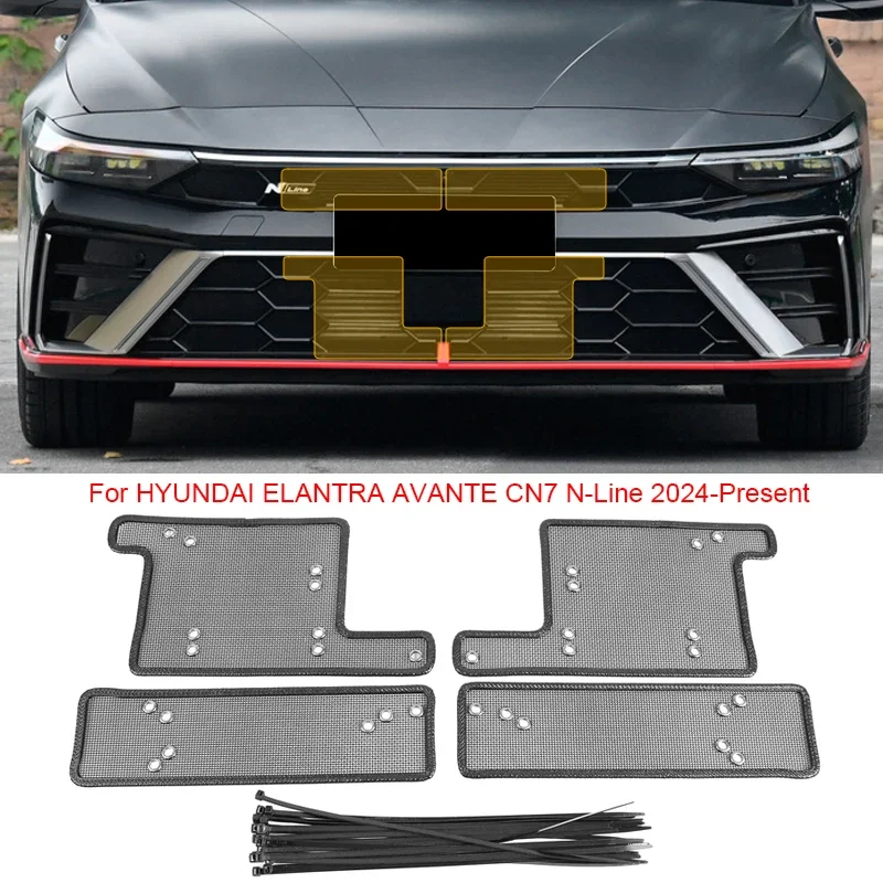 4PCS Car Insect-proof For Hyundai Elantra Avante CN7 N-LINE NEXO FE SONATA DN8 N-LINEAir Inlet Protection Cover Airin Insert Net