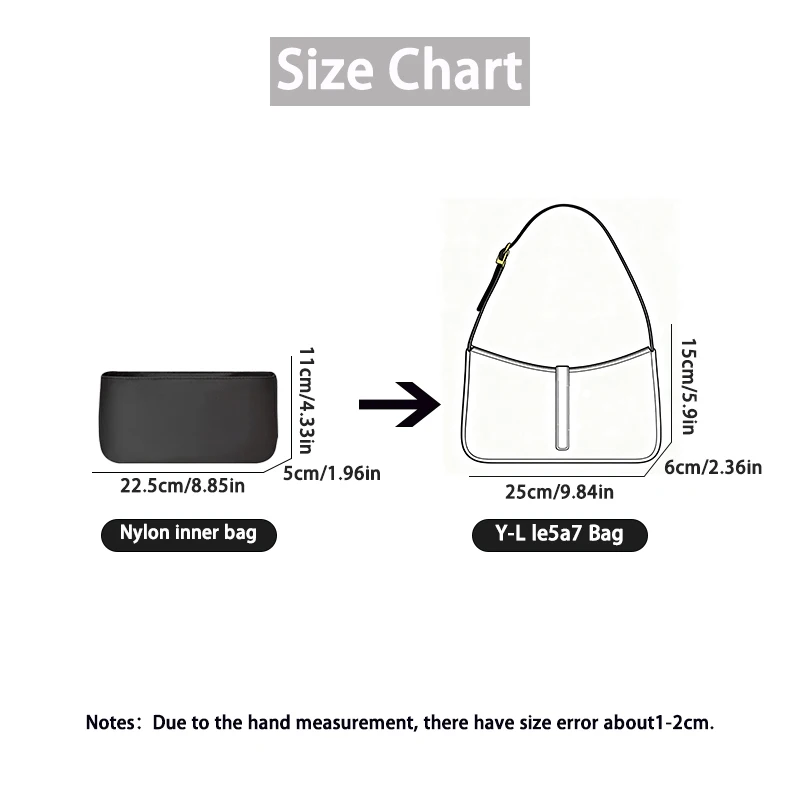 EverToner High Quality Nylon Bag Organizer Fits for Y-L le5a7 Bag the Inner Layer Increase Storage Insert Inner Bag