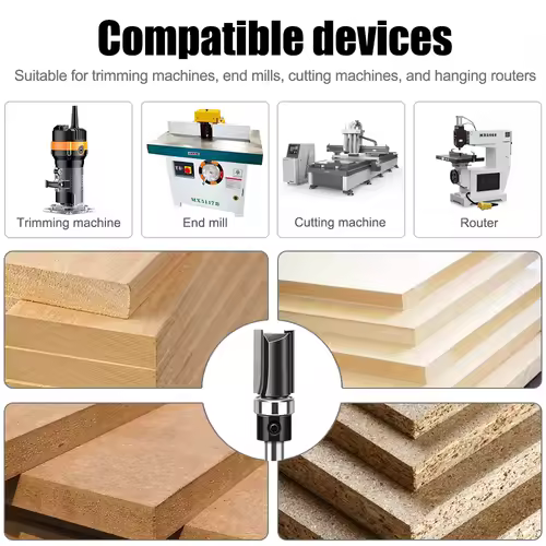 1pc 6mm 1/4"Shank Bearing Straight Router Bit Copy Trimming Cutter Line Cutter Trimming Machine Milling Cutter Woodworking Tools - Image 3