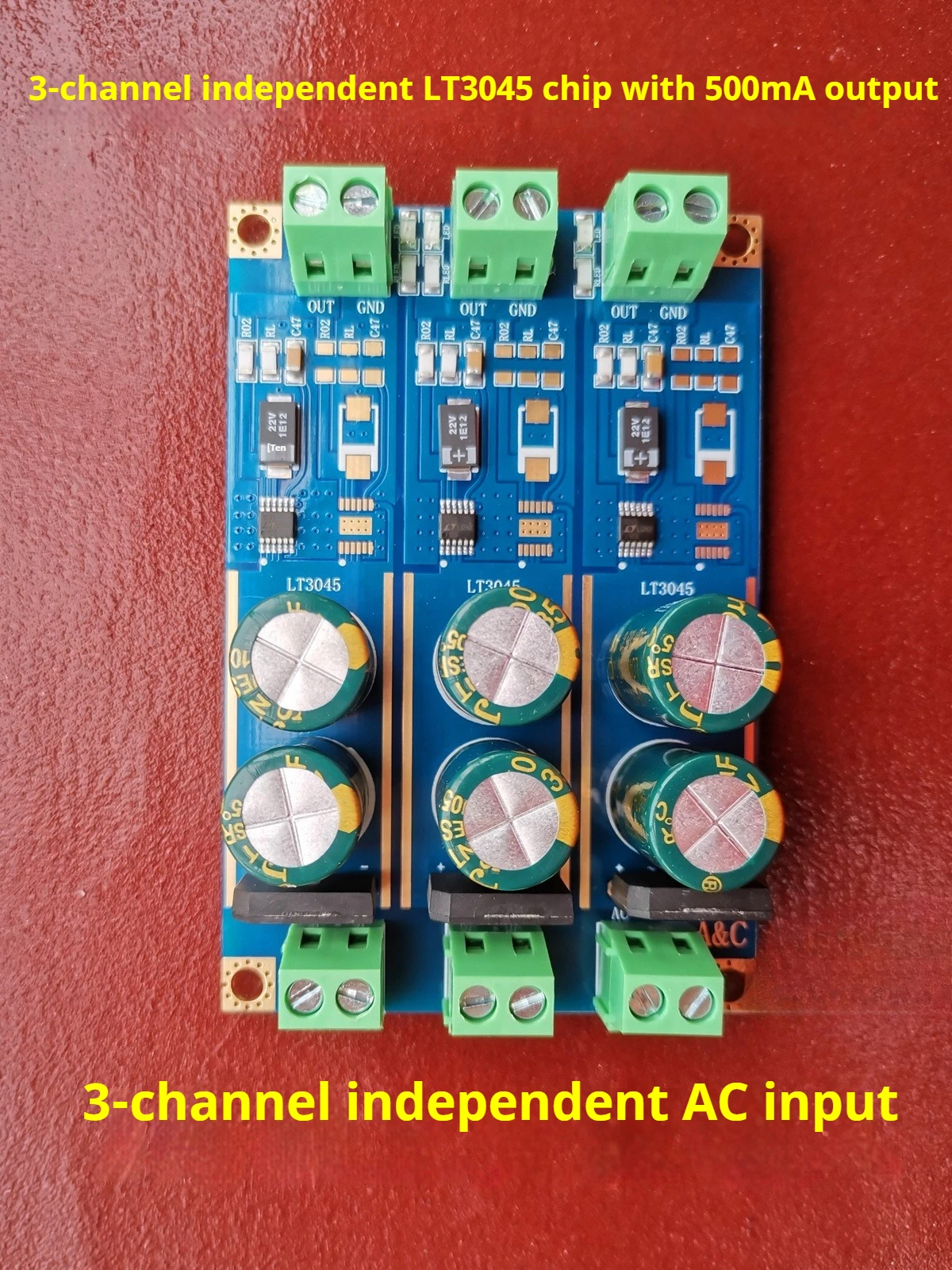 Fuente de alimentación estabilizada lineal de bajo ruido LT3045 paralela dual independiente de 3 canales para instrumento de precisión frontal PolishDAC