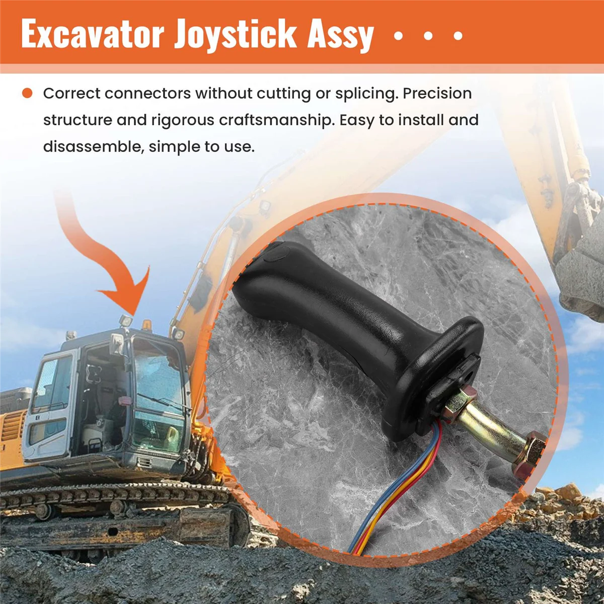Imagem -05 - Esquerda e Direita Escavadeira Joystick Assy Handle Gears Doosan Dx150 215 225 300 370-9c Botões