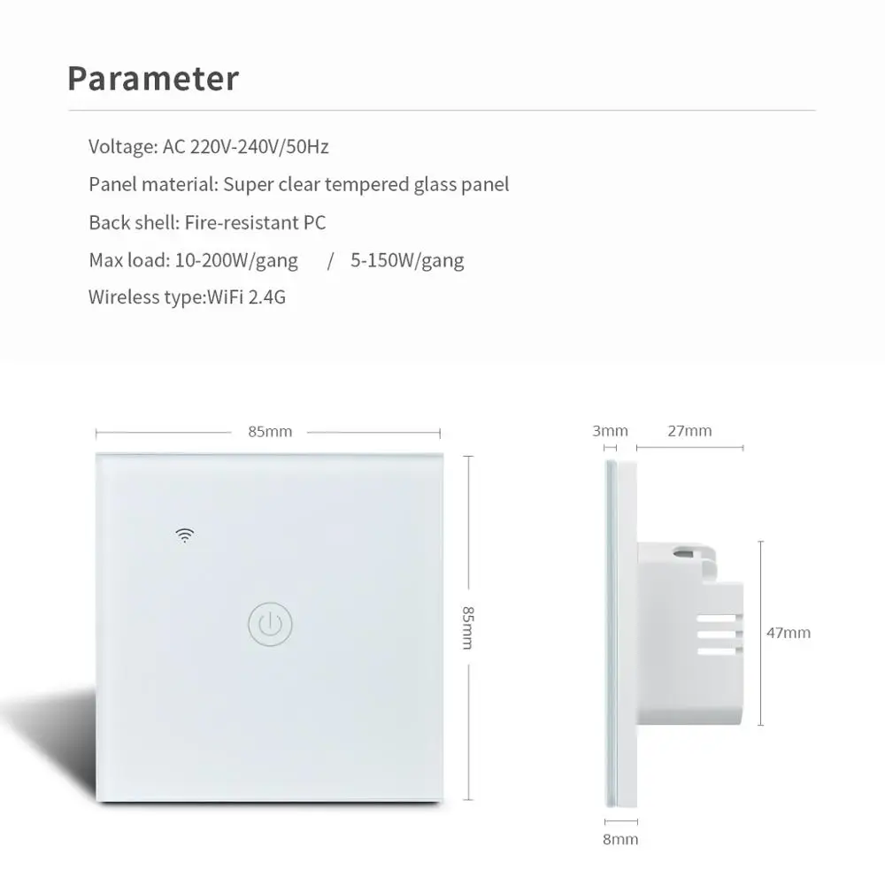 Apple Homekit APP WIFI Smart light Switch Smart House Wall Switch Siri Voice Control Timing Works Home kit