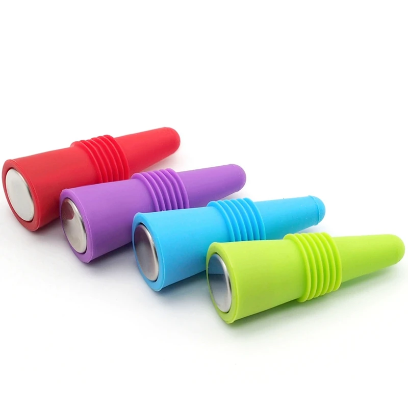 Tappi per vino Tappo per vino in silicone Tappo per bottiglia per condimenti per bottiglie di vino Nero