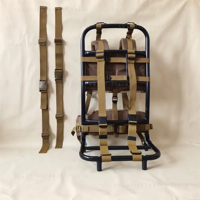 Aluminum alloy heavy load carrying portable folding backpack outer frame