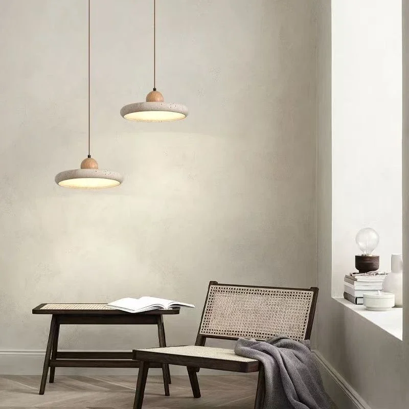 Modern Natural Stone LED Pendant Light Nordic Retro Travertine Chandelier for Dining Room Beside Home Decor Light Fixtures view 5