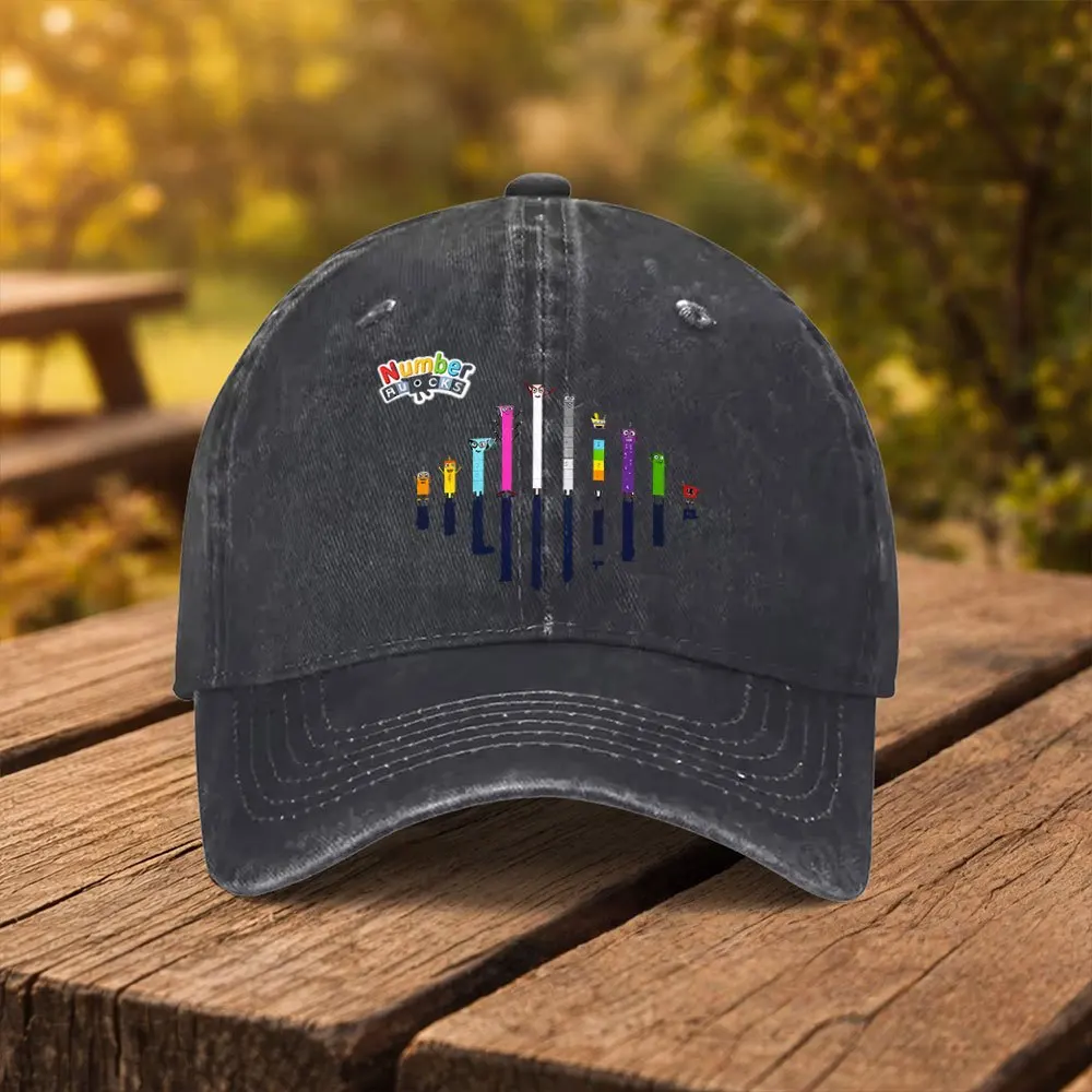 Number Block Cartoon Print Baseball Cap Unisex Fashion Duckbill Hat Suitable for Outdoor Sports Fitness Travel And Outings, Mult