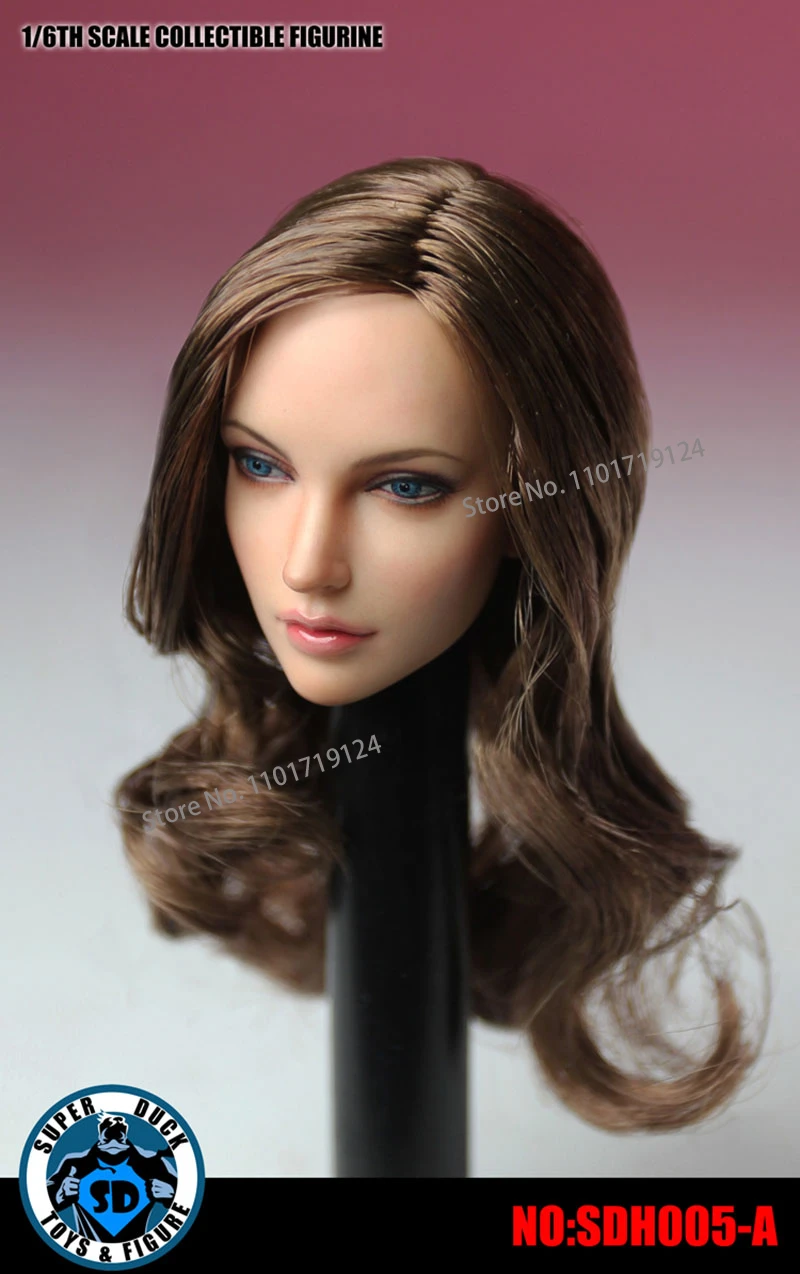 SUPER DUCK SDH005 1/6 American European Beauty Girl Head Sculpt Carving Model Toy For PH TBL Suntan Skin Action Figure Body Doll