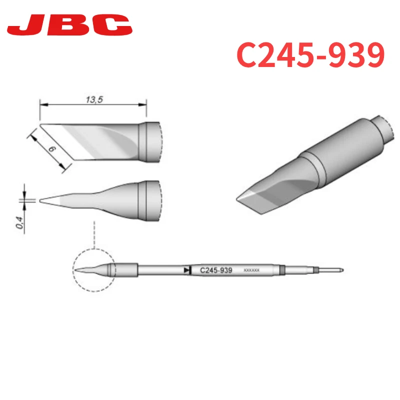 JBC C245 6*0.4 Knife Soldering Station Copper Lead- Free Heating Soldering Iron Tips for Repair SMD IC PCB  Soldering Tools