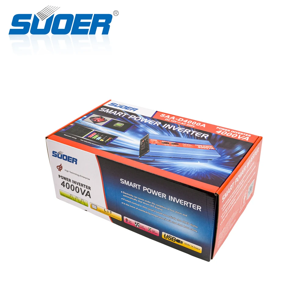 For SAA-D-4000A 4000VA DC/AC Single Phase Car Home Inverter 12V 1600W Peak Output Modified Sine Wave 50Hz Overload Protection