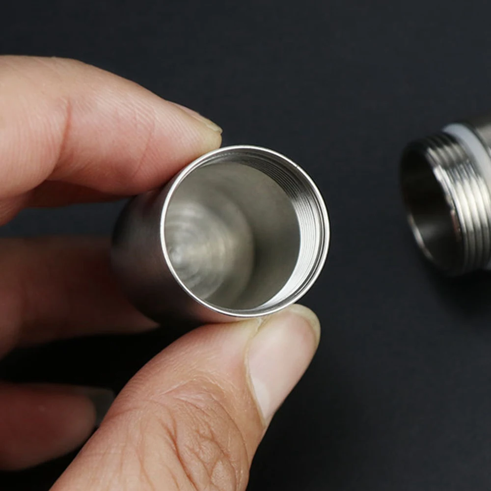 Компактный герметичный контейнер для таблеток, контейнер для хранения, водонепроницаемая дорожная аптечка из нержавеющей стали (большая)