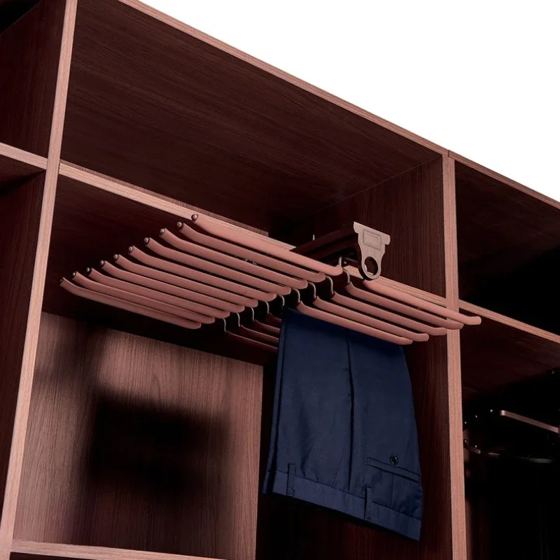 

Hanging hangers in wardrobes and cabinets, built-in telescopic hangers in cloakrooms, pull-up pants rack pants pull