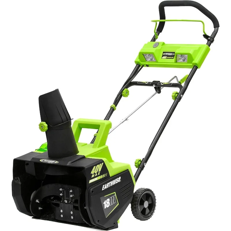 Earthwise SN74018 Cordless Electric 40-Volt 4Ah Brushless Motor, 18-Inch Snow Thrower, 500lbs/Minute