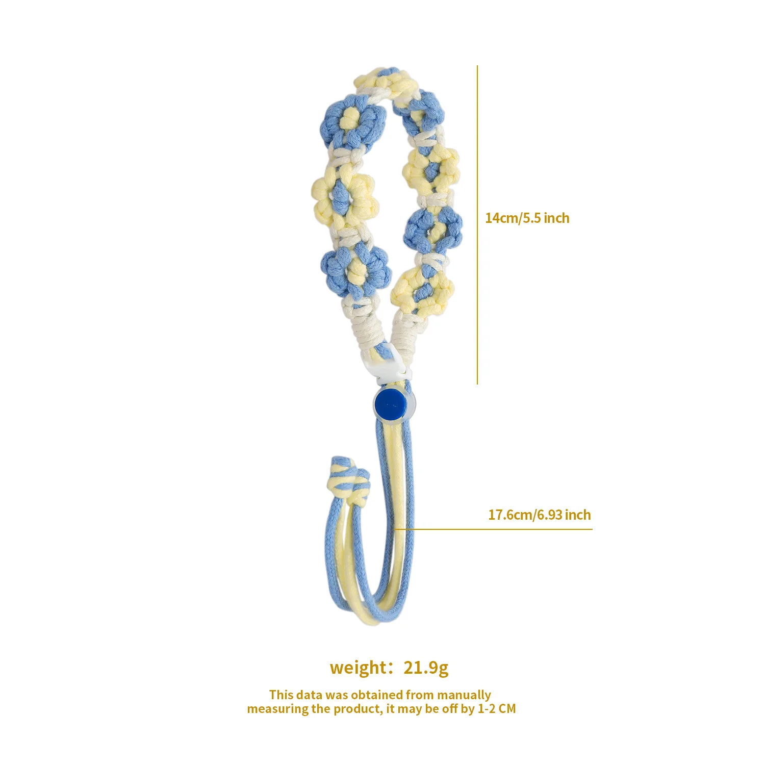 Hand Woven Flowers And Daisies Adjustable Double Rope Reinforcement To Match Different Cup Types Sport Cup Carrying Rope