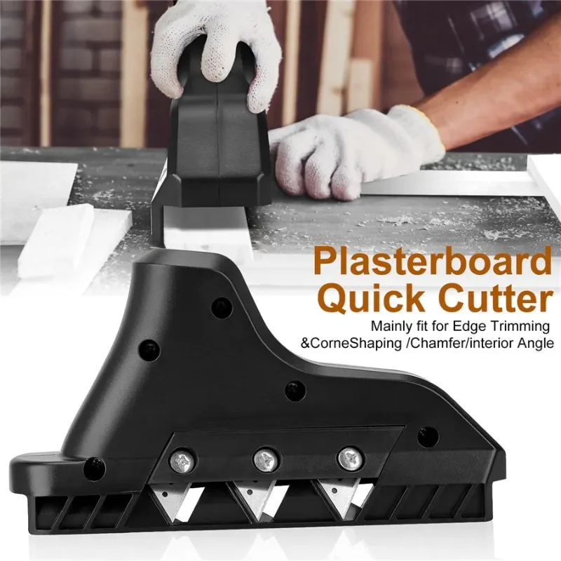 

Plasterboard Edger Gypsum Board Hand Plane Drywall Edge Chamfer Woodworking Triple-Blade Edge Planer Gypsum Board Cutting Tool