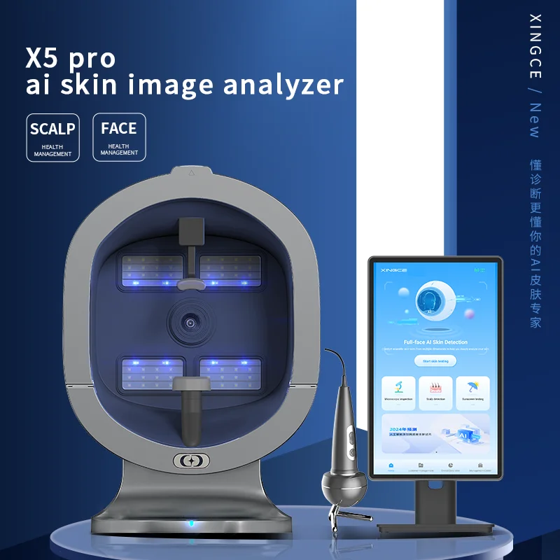 

2025 Newest 3D Facial Skin Analyzer Intelligent Facial Analysis Machine Combined with Scalp Analysis Scalp Care